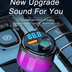 Bluetooth 5.3 FM Transmitter for Car PD 30W+QC 3.0 Dual-Port Fast Car Charger Wireless FM Radio Bluetooth Car Adapter with Hands-Free Calling