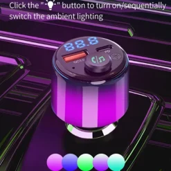 Bluetooth 5.3 FM Transmitter for Car PD 30W+QC 3.0 Dual-Port Fast Car Charger Wireless FM Radio Bluetooth Car Adapter with Hands-Free Calling