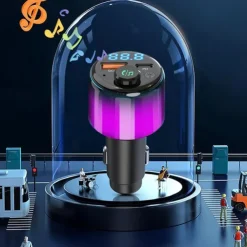 Bluetooth 5.3 FM Transmitter for Car PD 30W+QC 3.0 Dual-Port Fast Car Charger Wireless FM Radio Bluetooth Car Adapter with Hands-Free Calling