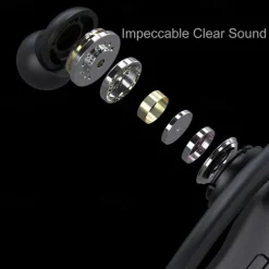 Bluetooth 5.1 Headphones Sports Earbuds 50H Deep Bass Noise Cancelling Headphones with Mic IP7 Waterproof Over-Ear Headphones USB-C/LCD Display for Running