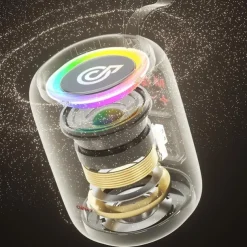 Bluetooth 5.3 IPX7 Waterproof Outdoor Speaker with Ultra-Loud Bass Stereo Sound, RGB Lights, TWS Dual Speakers Pairing, Supports USB Drive/TF-Card