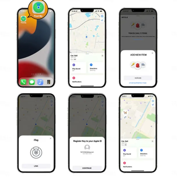Bluetooth Anti-lost Smart Tag Mini GPS Tracker Locator for Key Wallet Suitcase Bag Luggage Pet Finder Works with Apple Find My