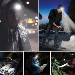 Bluetooth Beanie Hat with Lights Microphones Rechargeable Headlamp Cap Wireless Headphones Gifts for Men Women Dad Teen