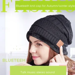 Bluetooth Beanie with Scarf Bluetooth Rechargeable Knit Cap with Wireless Hands Free Head Hat Christmas Gift for Men and Women