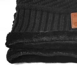 Bluetooth Beanie with Scarf Bluetooth Rechargeable Knit Cap with Wireless Hands Free Head Hat Christmas Gift for Men and Women