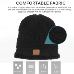 Bluetooth Beanie with Scarf Bluetooth Rechargeable Knit Cap with Wireless Hands Free Head Hat Christmas Gift for Men and Women