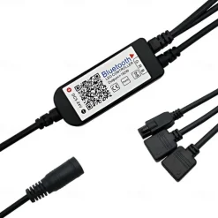 Bluetooth Double outlet LED Smart Controller Working with Android and IOS System Free App for RGB LED Light Comes With 24 Keys IR Remote Control DC5V-24
