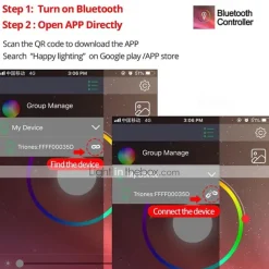 Bluetooth Double outlet LED Smart Controller Working with Android and IOS System Free App for RGB LED Light Comes With 24 Keys IR Remote Control DC5V-24