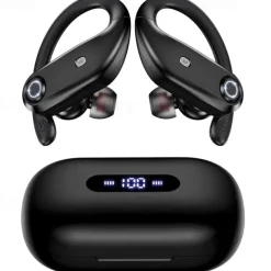 Bluetooth Headphones 4 Mic Clear Calls 100 Hours Playtime with 2200 mAh Wireless Charging Case Stador Wireless Earbuds Sweatproof Waterproof Earmuffs for Sports Running Workout Games