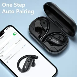 Bluetooth Headphones 4 Mic Clear Calls 100 Hours Playtime with 2200 mAh Wireless Charging Case Stador Wireless Earbuds Sweatproof Waterproof Earmuffs for Sports Running Workout Games