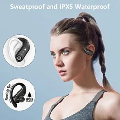 Bluetooth Headphones 4 Mic Clear Calls 100 Hours Playtime with 2200 mAh Wireless Charging Case Stador Wireless Earbuds Sweatproof Waterproof Earmuffs for Sports Running Workout Games