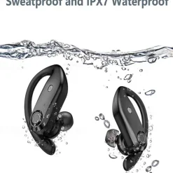 Bluetooth Headphones 4 Mic Clear Calls 100 Hours Playtime with 2200 mAh Wireless Charging Case Stador Wireless Earbuds Sweatproof Waterproof Earmuffs for Sports Running Workout Games