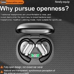 Bluetooth Headset Real Time Translation Headset Talking Music 144 Languages Translation Touch Headset AI Translation Headset Long Term Sports Noise Cancellation Waterproof LED Digital Display