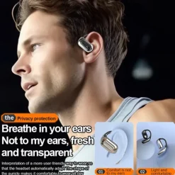Bluetooth Headset Real Time Translation Headset Talking Music 144 Languages Translation Touch Headset AI Translation Headset Long Term Sports Noise Cancellation Waterproof LED Digital Display