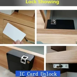 Bluetooth Invisible Cabinet Lock RFID Sensor Smart Drawer Security No Drill Keyless File Cabinet Invisible Lock APP Unlock