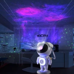 Bluetooth Starry Sky Projector – Astronaut & Horse Running Night Light, Dazzling Atmosphere Lamp