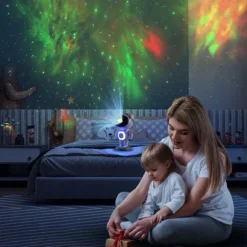 Bluetooth Starry Sky Projector – Astronaut & Horse Running Night Light, Dazzling Atmosphere Lamp