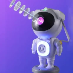 Bluetooth Starry Sky Projector – Astronaut & Horse Running Night Light, Dazzling Atmosphere Lamp