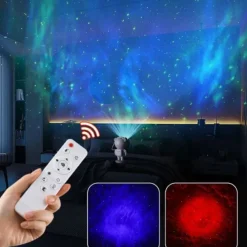 Bluetooth Starry Sky Projector – Astronaut & Horse Running Night Light, Dazzling Atmosphere Lamp