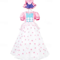 Bo Peep Cosplay Costume Halloween Props Masquerade Anime Movie Cosplay for Women's Adults' Christmas New Year Masquerade