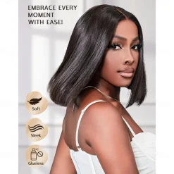 Bob Wig Human Hair Pre Cut Lace Undetectable Real 5x5 HD Lace Closure Wig Blunt Cut Bob Wig 180 Density Wig Human Hair Pre Plucked Bleached Knots