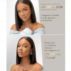 Bob Wig Human Hair Pre Cut Lace Undetectable Real 5x5 HD Lace Closure Wig Blunt Cut Bob Wig 180 Density Wig Human Hair Pre Plucked Bleached Knots