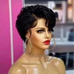 Bob Wig Human Hair Short Lace Front Wigs for Black Women Human Hair Wig Pixie Cut Wig Pre Plucked T Part Lace Frontal Wig with Baby Hair