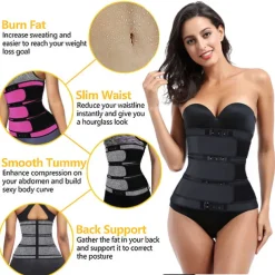 Body Shaper Sweat Waist Trimmer Sauna Belt Sports Neoprene Yoga Gym Workout Pilates Adjustable Durable Weight Loss Tummy Fat Burner Hot Sweat For Women Home Outfits