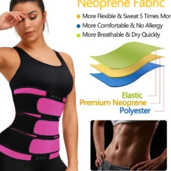 Body Shaper Sweat Waist Trimmer Sauna Belt Sports Neoprene Yoga Gym Workout Pilates Adjustable Durable Weight Loss Tummy Fat Burner Hot Sweat For Women Home Outfits