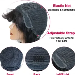 Body Wave Wigs with Bangs Human Hair Wig for Black Women Natural Color 150% Density Brazilian Virgin Hair None Lace Wigs Machine Made Wig