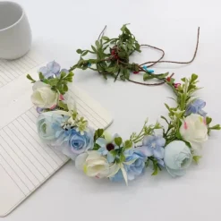 Bohemian Hair Accessories Woodland Wedding Flower Headband Greenery Floral Crown Wreath Photo Prop