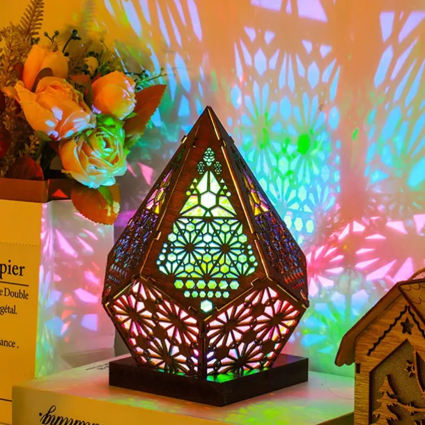 Bohemian LED Light Colorful Starry Sky Projector Night Light Room Decor Romantic Projection Lamp for Children Gifts Table Lamp