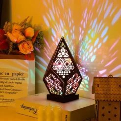 Bohemian LED Light Colorful Starry Sky Projector Night Light Room Decor Romantic Projection Lamp for Children Gifts Table Lamp