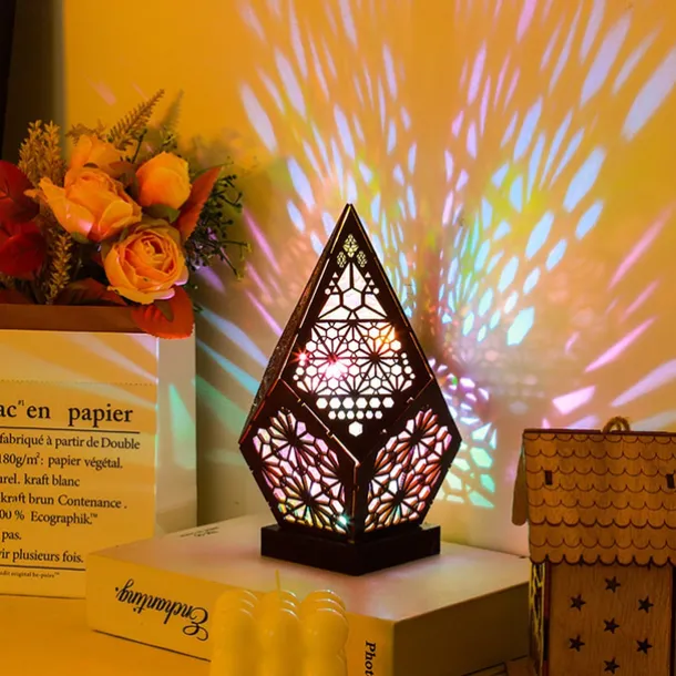 Bohemian LED Light Colorful Starry Sky Projector Night Light Room Decor Romantic Projection Lamp for Children Gifts Table Lamp