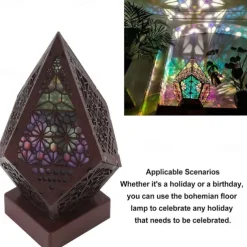 Bohemian LED Light Colorful Starry Sky Projector Night Light Room Decor Romantic Projection Lamp for Children Gifts Table Lamp