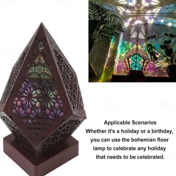 Bohemian LED Light Colorful Starry Sky Projector Night Light Room Decor Romantic Projection Lamp for Children Gifts Table Lamp