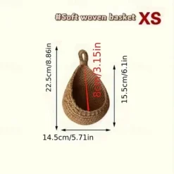 Bohemian Style Woven Wall Hanging Basket - Creative Teardrop Shape for Kitchen Storage of Fruits & Vegetables