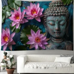 Boho Buddha Hanging Tapestry Wall Art Large Tapestry Mural Decor Photograph Backdrop Blanket Curtain Home Bedroom Living Room Decoration