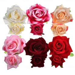 Boho Chic Garland Double Flannel Rose Hair Clips For Women Girl Hair Band Fork Comb Hairpin Flower Jewelry Hair Accessories