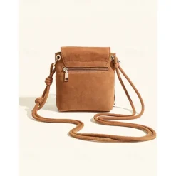 Boho Chic Suede Fringe Crossbody Bag - Stylish Tan Shoulder Purse Perfect for Casual Outings