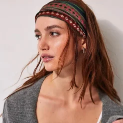 Boho Headbands for Women Girls Wide Hippie Hair Accessories Colorful Stripe Head Bands for Women's Hair Fashion Hairbands Turban Headwraps Non Slip