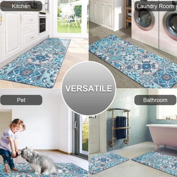 Boho Kitchen Rugs Anti Slip Door Mats for Kitchen Floor Kitchen Rugs and Mats Non Skid Waterproof Kitchen Runner Comfort Standing Mat
