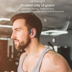 Bone Conduction Earphone Bluetooth5.0 Stereo Open Ended Design Headphone Sweatproof Waterproof 6D Surround Directional Sound Field Headset for Sport