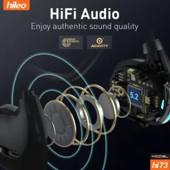 Bone Conduction Headphone Ear Hook Bluetooth 5.3 LED Light Ergonomic Design Stereo