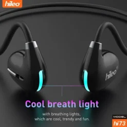 Bone Conduction Headphone Ear Hook Bluetooth 5.3 LED Light Ergonomic Design Stereo