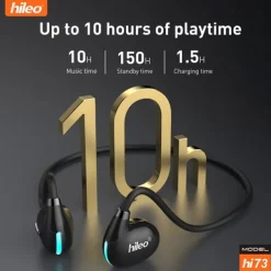 Bone Conduction Headphone Ear Hook Bluetooth 5.3 LED Light Ergonomic Design Stereo