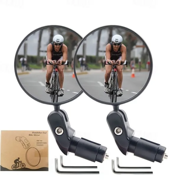Boost Your Cycling Safety: 2pcs Bike Mirrors For Handlebars - Perfect Rear View Mirrors For Mountain & Road Bikes!