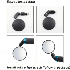 Boost Your Cycling Safety: 2pcs Bike Mirrors For Handlebars - Perfect Rear View Mirrors For Mountain & Road Bikes!