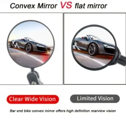 Boost Your Cycling Safety: 2pcs Bike Mirrors For Handlebars - Perfect Rear View Mirrors For Mountain & Road Bikes!