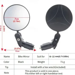 Boost Your Cycling Safety: 2pcs Bike Mirrors For Handlebars - Perfect Rear View Mirrors For Mountain & Road Bikes!